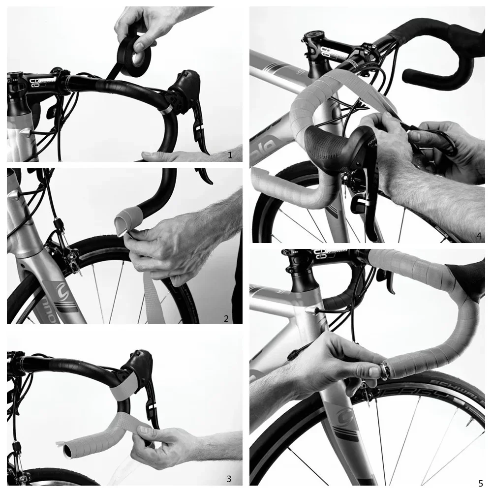 New Bicycle Handlebar Tape Wood Grain Tape MTB Road Bike EVA Handlebar Belt Cycling Handle Anti-slip Belt Wrap +2 Bar