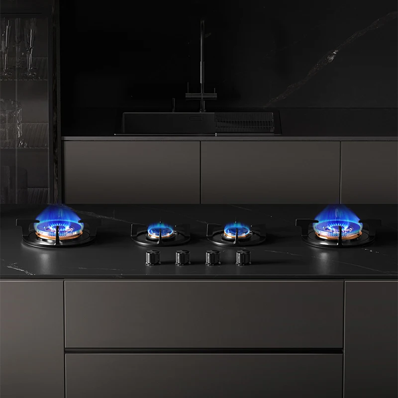 Premium Built-in Gas Cooktop 4-Burner 5.2KW Copper Flame Failure Protection Panel-Ready for Custom Kitchen 4