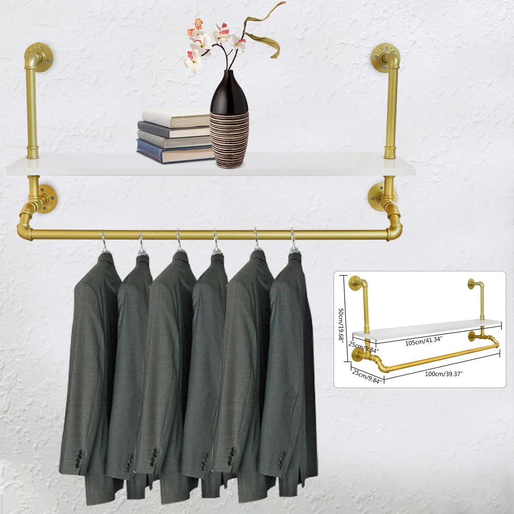 Perchero Industrial para Ropa, Perchero De Pared Dorado Moderno, Perchero  De Metal, Organizadores De Varillas para Armario, Perchero para Colgar Ropa