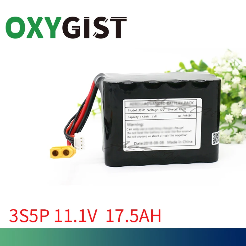 

OXYGIST 3S5P 11.1V 17.5Ah 12.6V Rechargeable 18650 Lithium ion Battery Pack For Electric equipment, electric tools go fishing