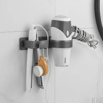 ผู้ถือเครื่องเป่าผมจัดRackติดผนังผมStraightener Standห้องน้ําชั้นวางของชั้นวางของอุปกรณ์เสริมชั้นวาง 9