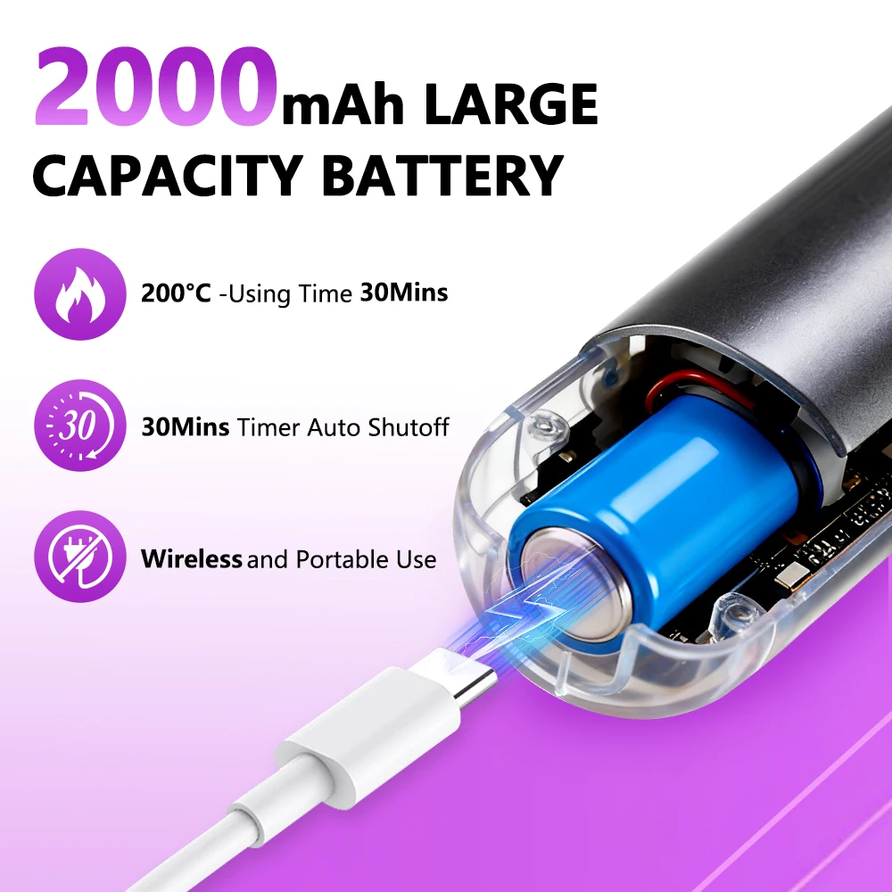 Professional Hair Straightener Brush 4 Levels Temperature Adjustable Cordless Portable Fast Heating Hairstyle Hair Straight Comb