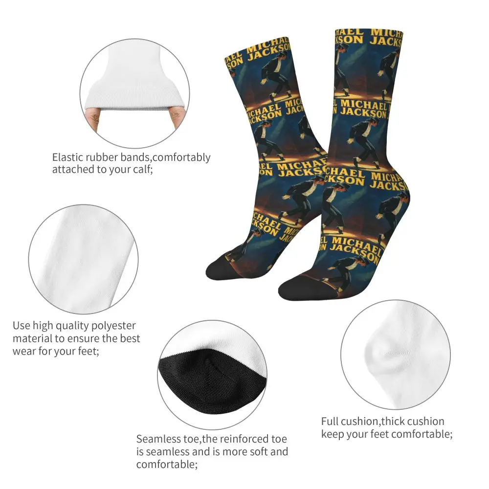 Michael 1984 Grammys Jackson Pop Art Portrait Socks Harajuku Stockings All Season Long Socks Accessories for Unisex Gifts