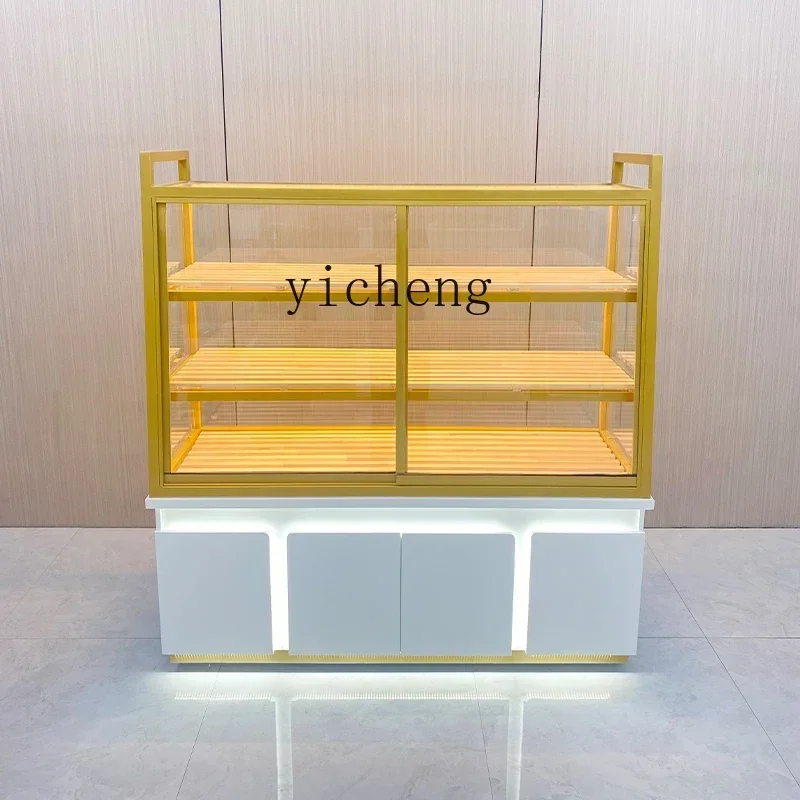Bread Counter Zhongdao Display Cabinet Glass Sliding Door Display Shelf