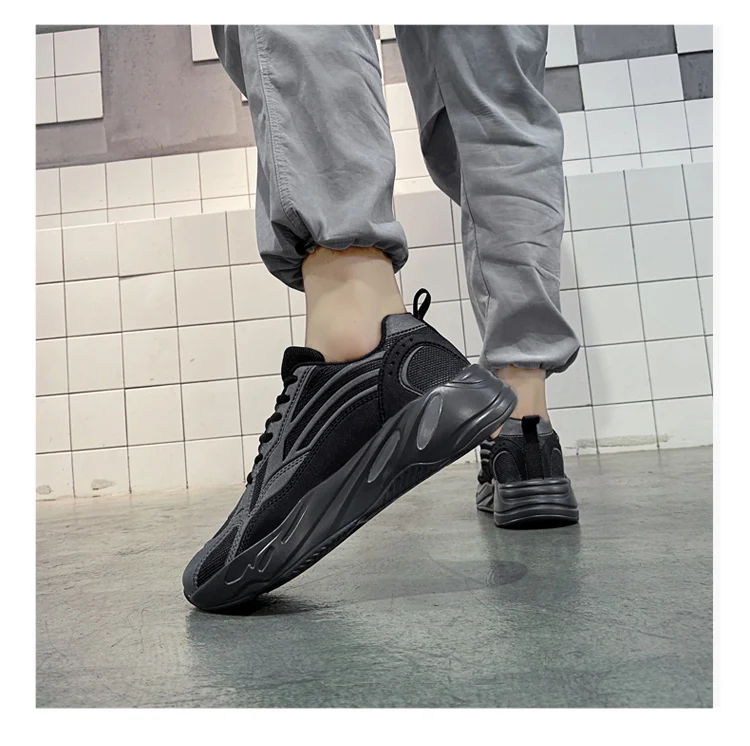 Mode maille décontracté Lac-up hommes léger vulcaniser chaussure marche baskets homme course chaussures de sport_voghion.com