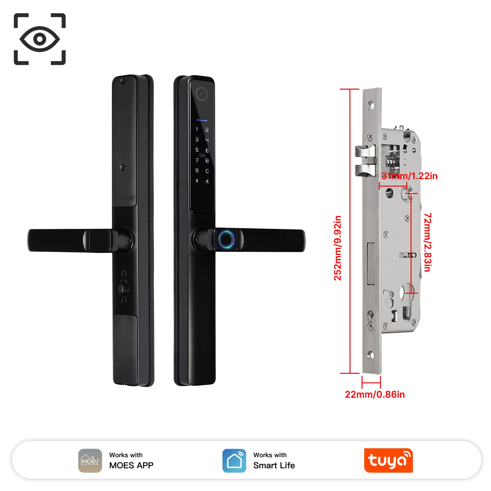 قفل باب ذكي MOES واي فاي بصمة وكلمة مرور