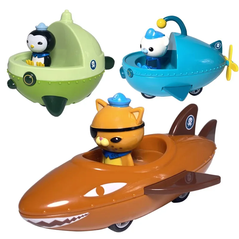 원래 Octonauts 당겨 자동차 어린이 항공기 미니 합금 자동차 Barnacles Kwazii Peso 마찰 자동차 액션 피규어 어린이 장난감 선물