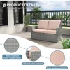 4 Pieces Outdoor Patio Furniture Set,Wicker Sectional Sofa Outdoor Patio Set Rattan Patios Furniture, Patios Conversation 2