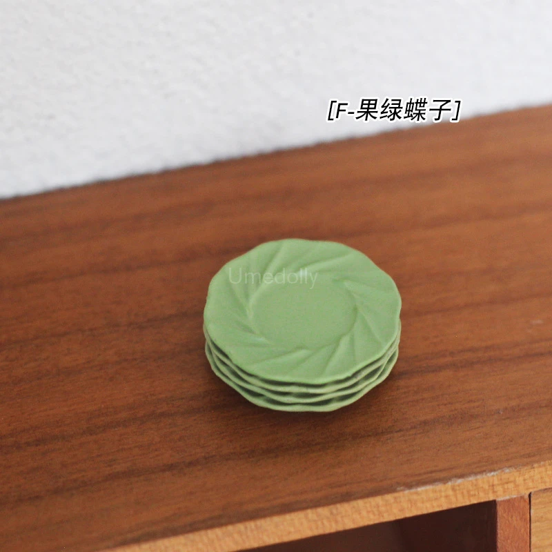 1/6 1/12 Nordic Style Tableware Mini Plate Pretend Play Food Miniature Dollhouse Kitchen Dinnerware Decoration Accessories Toy 6