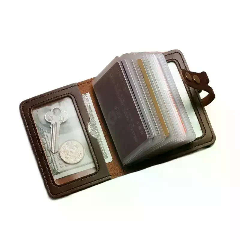 Fashion PU Leather Men 30 Bits Card Case Business Card Holder Credit Passport Card Bag ID Passport Card Wallet