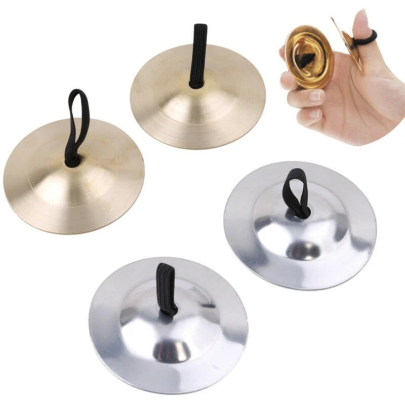 New 1 Pair Finger Small Cymbals Belly Dancing Cymbals Copper Finger Percussion Dancing Props Percussion Instrument