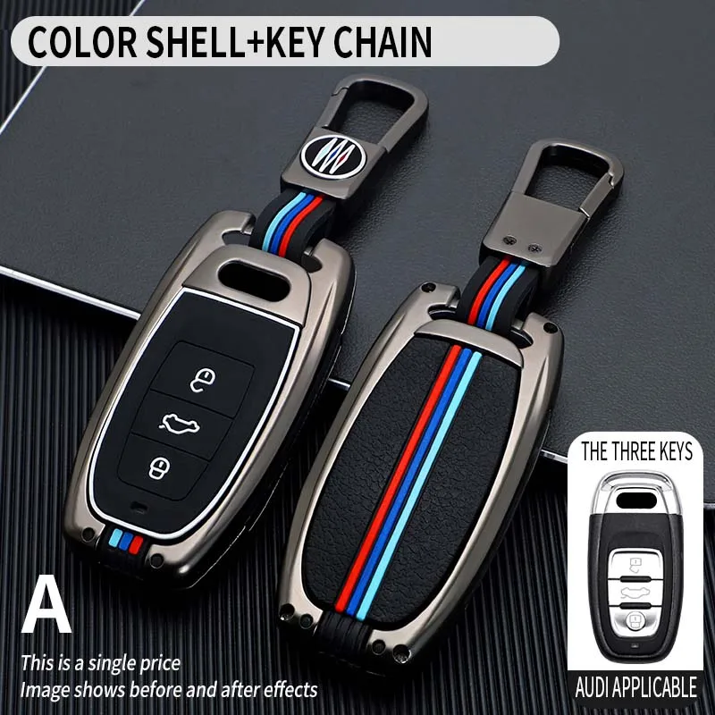 Custodia portachiavi in lega per Audi A1 A3 A6l A4L A8l A5 Q5 Q7 portachiavi Shell accessori Auto intelligenti a distanza - S54c620d971234cd2b5447e80fa7164c2Q