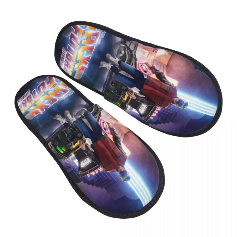 

Back To The Future Guest Slippers for Spa Women Custom Print American Comedy Films House Slipper