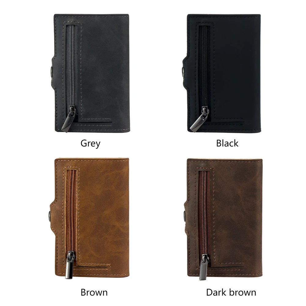 Casekey Fashion Men's Metal RFID Blocking Card Holder Slim Minimalist Carbon Fiber Wallet