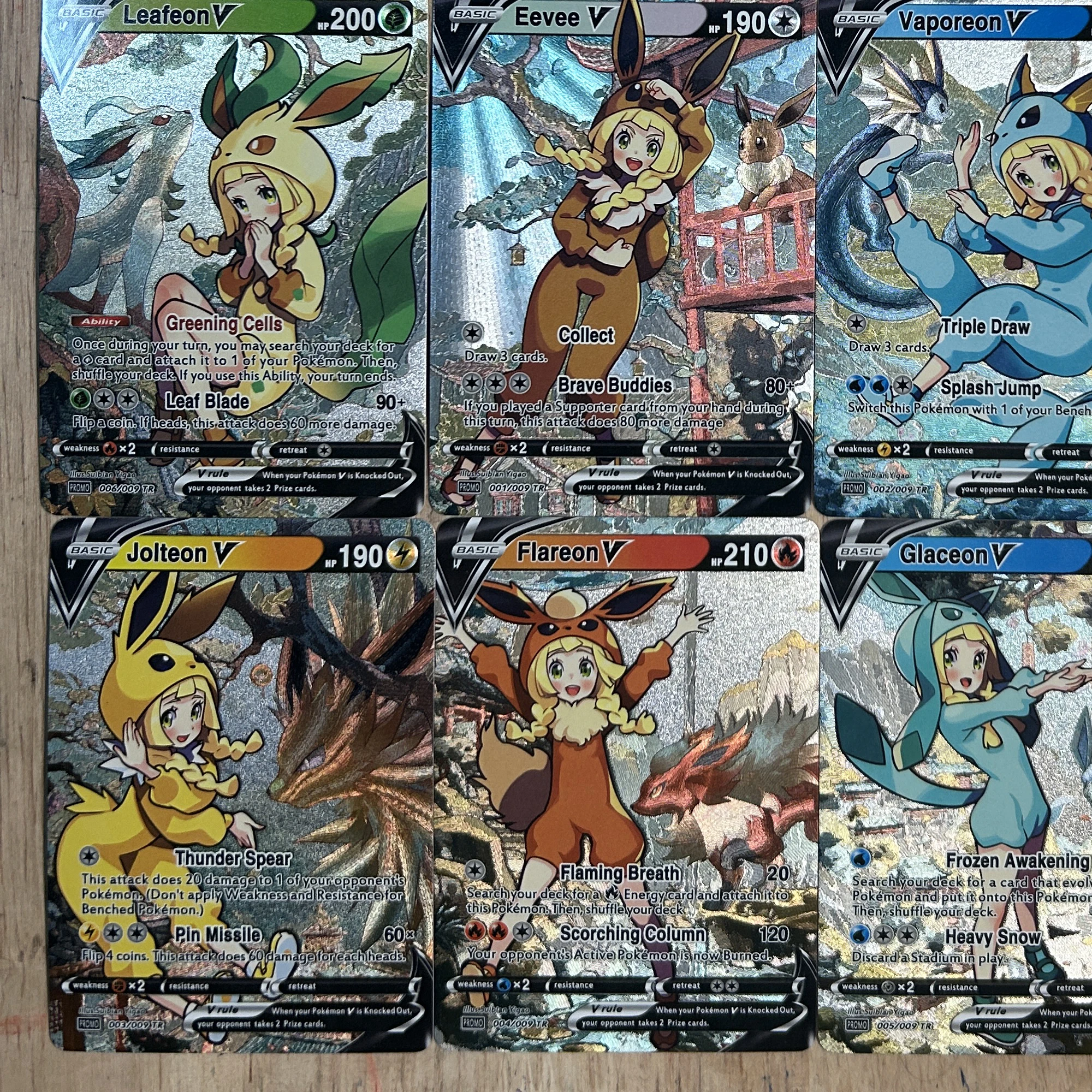 Diy PTCG Lillie Eevee Umbreon Sylveon Texture Flash Card 10Pcs/set Classic Game Anime Collection Cards Gift Toy