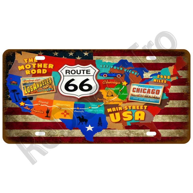 Weißblechplatte Metallschild Poster Wandkunst Home Decor Blechschilder Vintage Motorrad Auto Route 66 für Garage Bar Pub Moto Club Gas – Detail 17
