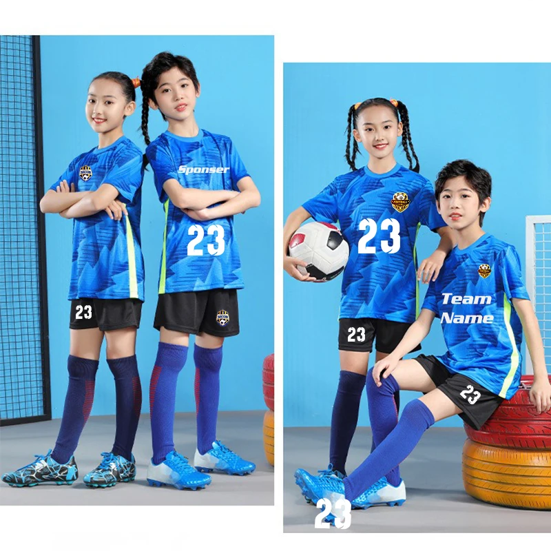 Kids Football Jersey Personalized Custom Adult Soccer Uniforms Kit Sports Clothes Customize Women Futsal Sportswear DIY number 4