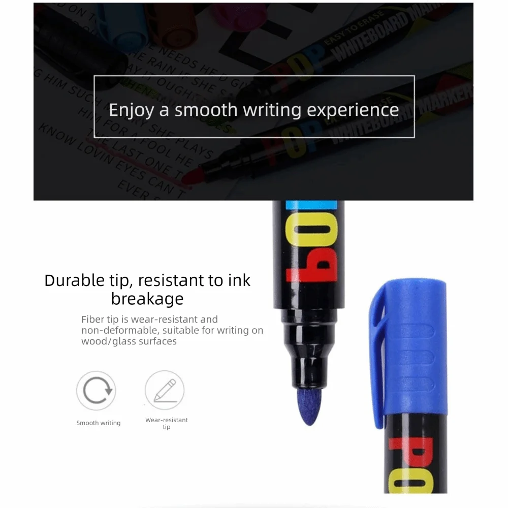 8/12색 화이트보드 마커 세트, 지울 수 있고 리필 가능한 화이트보드 마커, 낙서 보드용 분필