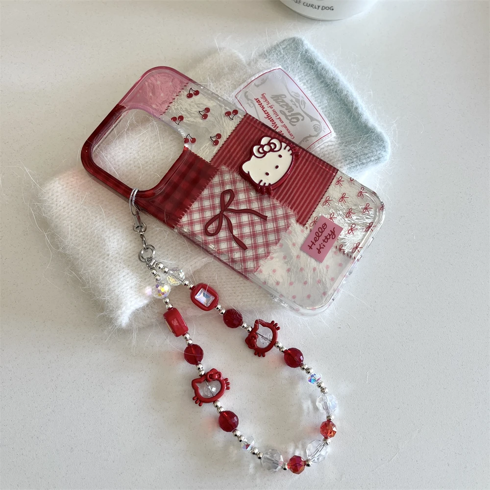 Kawaii acrylic Hello Kitty case in Mint Green for iPhone 15