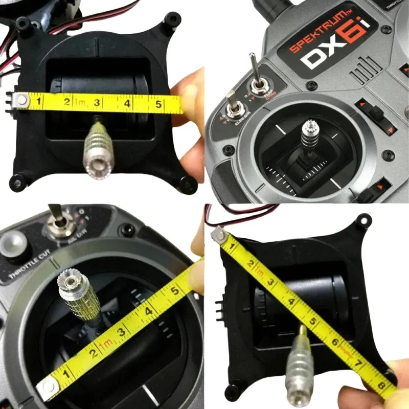 Lot de 2 manches de radiocommande RC pour Spektrum DX6i DX9 HobbyKing T-SIX, présentés sur fond noir.