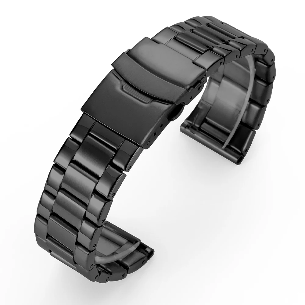 Elegant Solid Matte Stainless Steel Watch Band Bracelet - Universal Wristband Replacement Strap with Tool