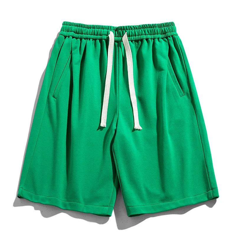 

Summer New Men'S Loose Fit Comfortable Versatile 85% Cotton Sports Shorts Youth Elastic Waist Fashion Casual 5-Point Pants Male