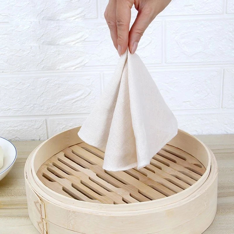 Pure Cotton Steamer Cloth 5Pcs 24/28/32CM Household Drawer Cloth Steamed Rice And Bun Mat Round Cotton Gauze Kitchen Steamer steamer cloth