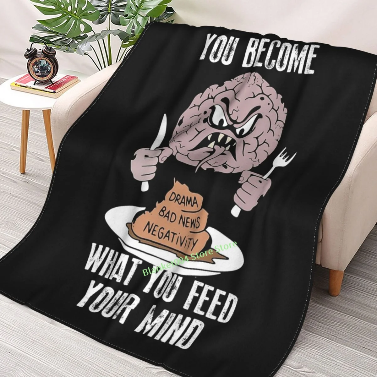 

You Become What You Feed Your Mind Throw Blanket Sherpa Blanket 3D printed sofa bedroom decorative blanket children adult