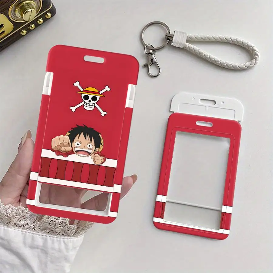 One Piece Niedliches Logo 1 Stück Kartenhalter Ausziehbarer Kreditkartenhalter Kinder-Bus-Kartenhalter mit Schlüsselband Bankausweis-Hülle – Detail 1