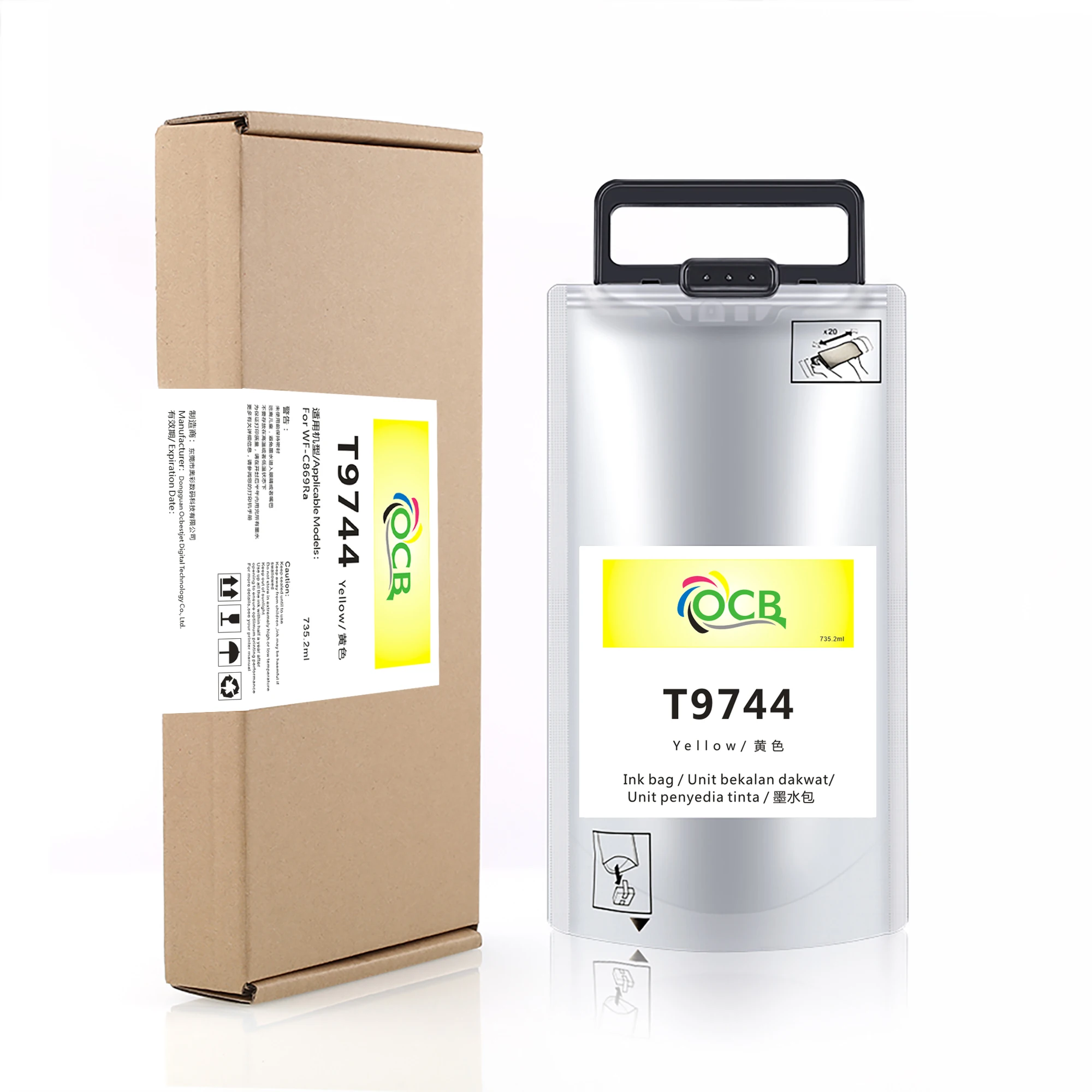 WF-C869R T9741 T9744 Ink Cartridge With Pigment Ink for Epson WorkForce Pro WF-C869R WF-C869RDTWFC WF-C869RD3TWFC Printer 1PC