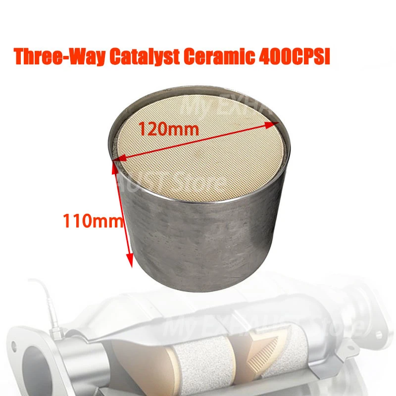 Catalytic Converter Catalytic Converte EURO 1 400 Cpsi High Flow 120X110mm Sport Catalyst Three Way Round Ceramic Substrate Universal