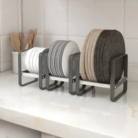 Cabinet Storage rack Kitchen Pot Plate Holder Multi-function Cooking Plate Pot Lid Dish Rack Chopping Board Bowl Metal Organizer 2