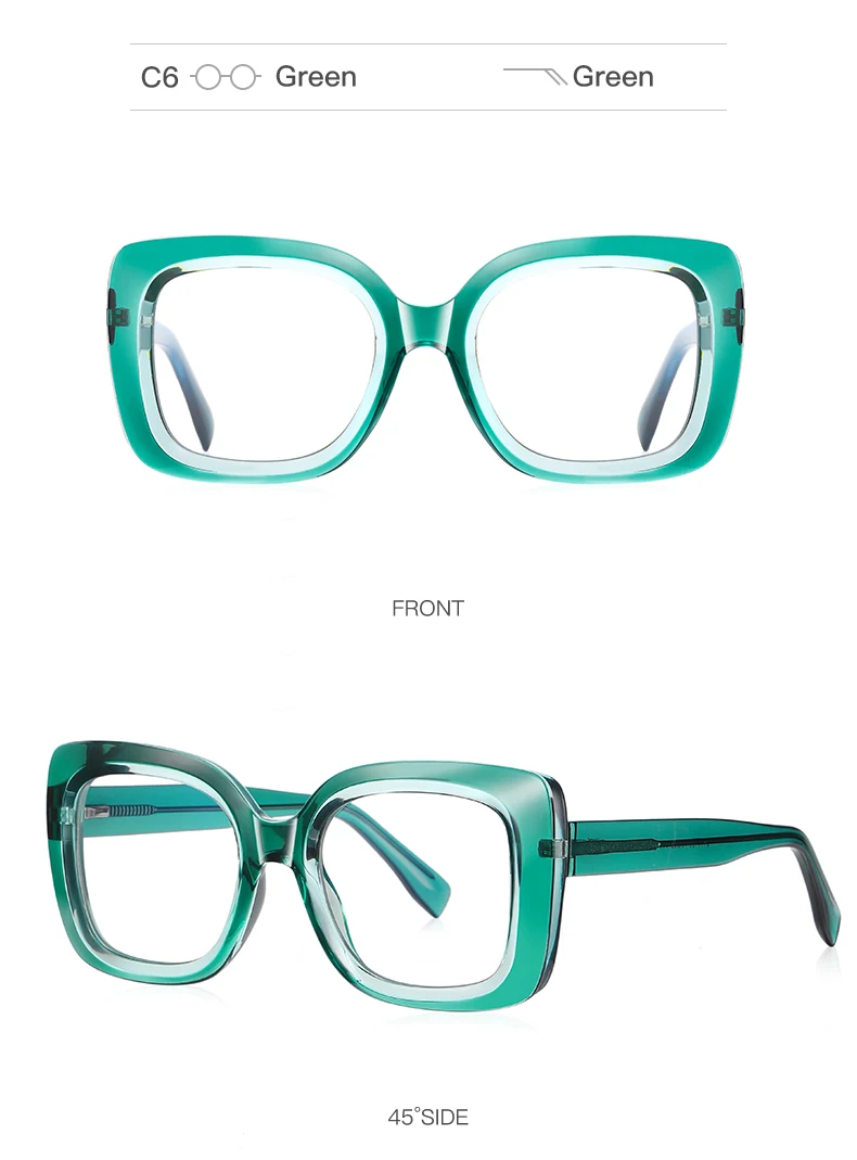 VICKY New Large Frame Ladies Reading Glasses Anti-blue Light Personalized Fashion with Prescription Lenses Myopia Hyperopia 2171