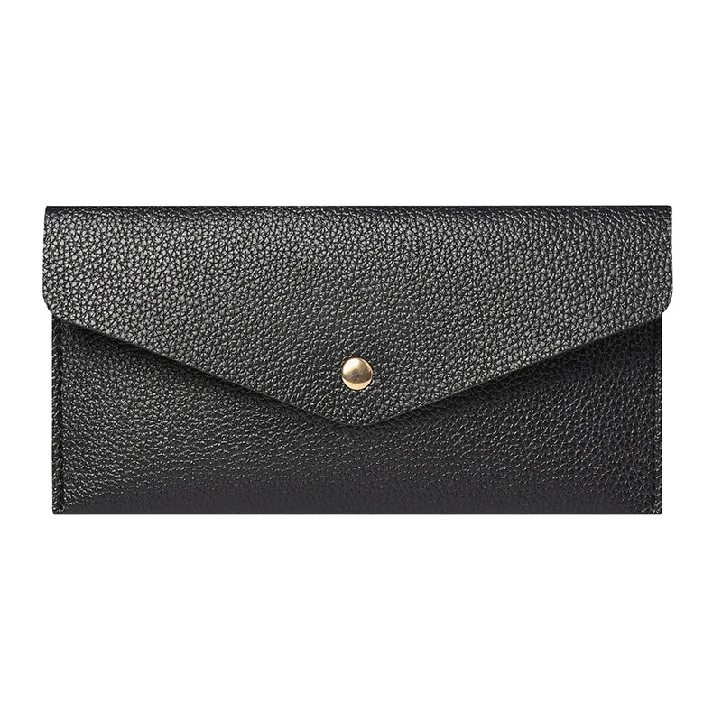 New Style Women's Long Thin Wallet Fashionable Simple Large Capacity Soft Leather Card Phone Pouch