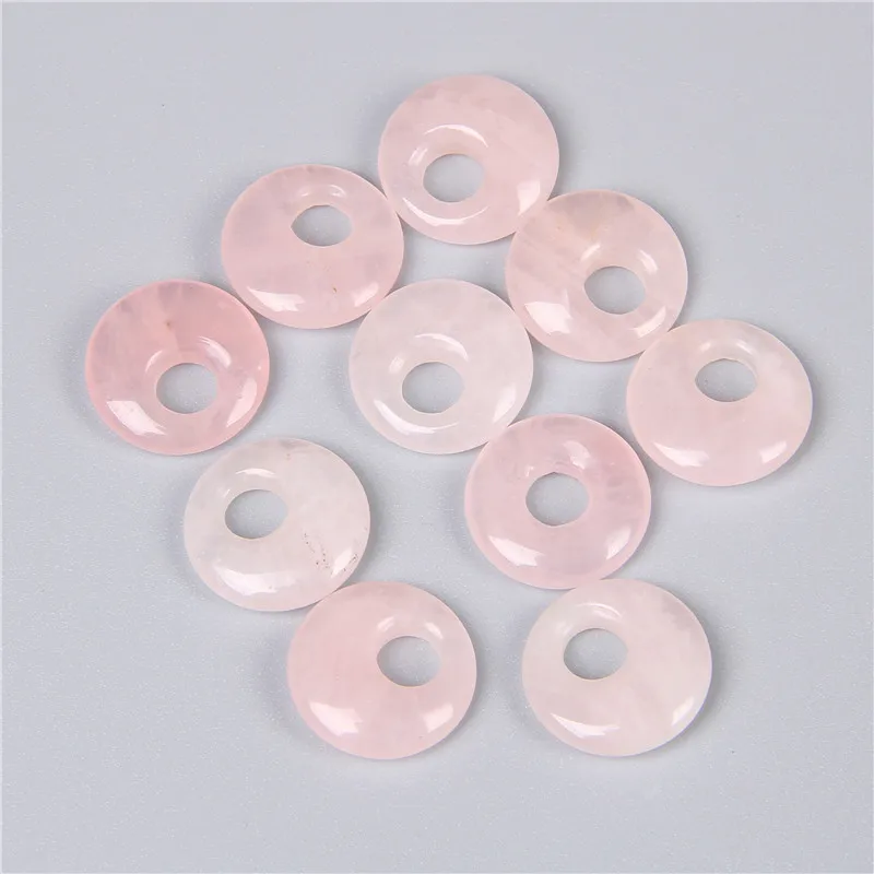 

Fashion Nostalgic 18mm Lucky Peace Charms Reiki Healing Rose Pink Quartz Opal Lapis Stone Chakra Pendants for Jewelry Making