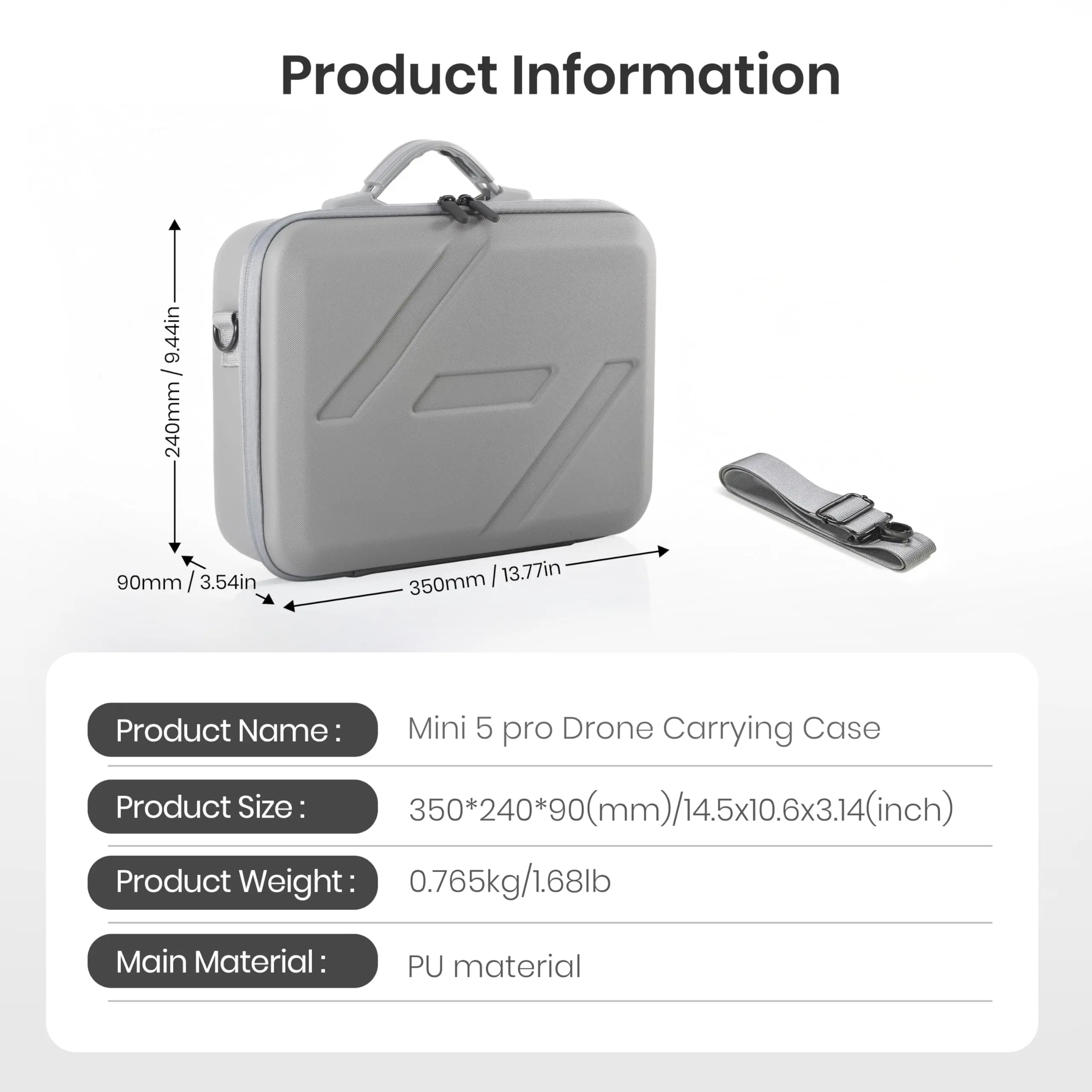 Étui de transport rigide pour DJI Mini 5 Pro, sac de voyage antichoc et imperméable