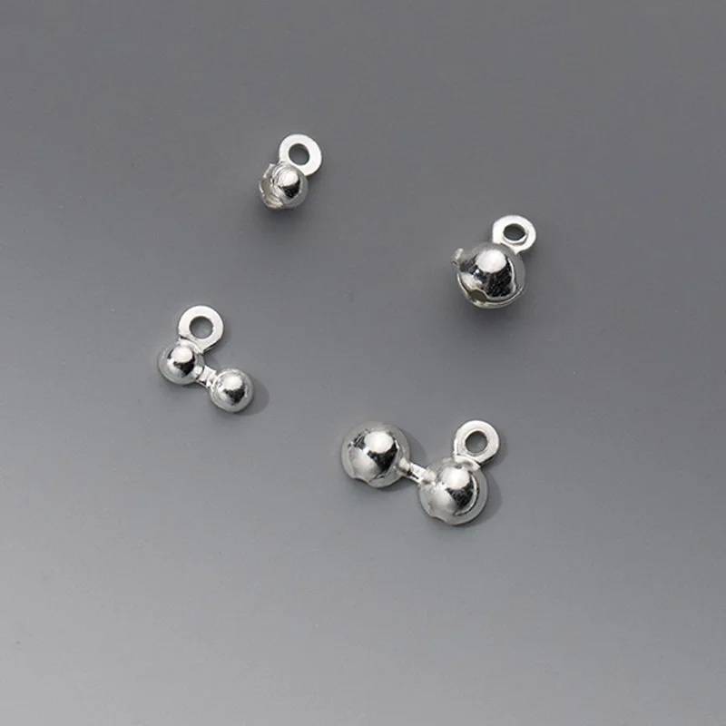 

10pcs 925 Sterling Silver Closure Covered Crimp Beads Bracelets Necklace Connector Buckle Clamp End Beads DIY Jewelry Findings