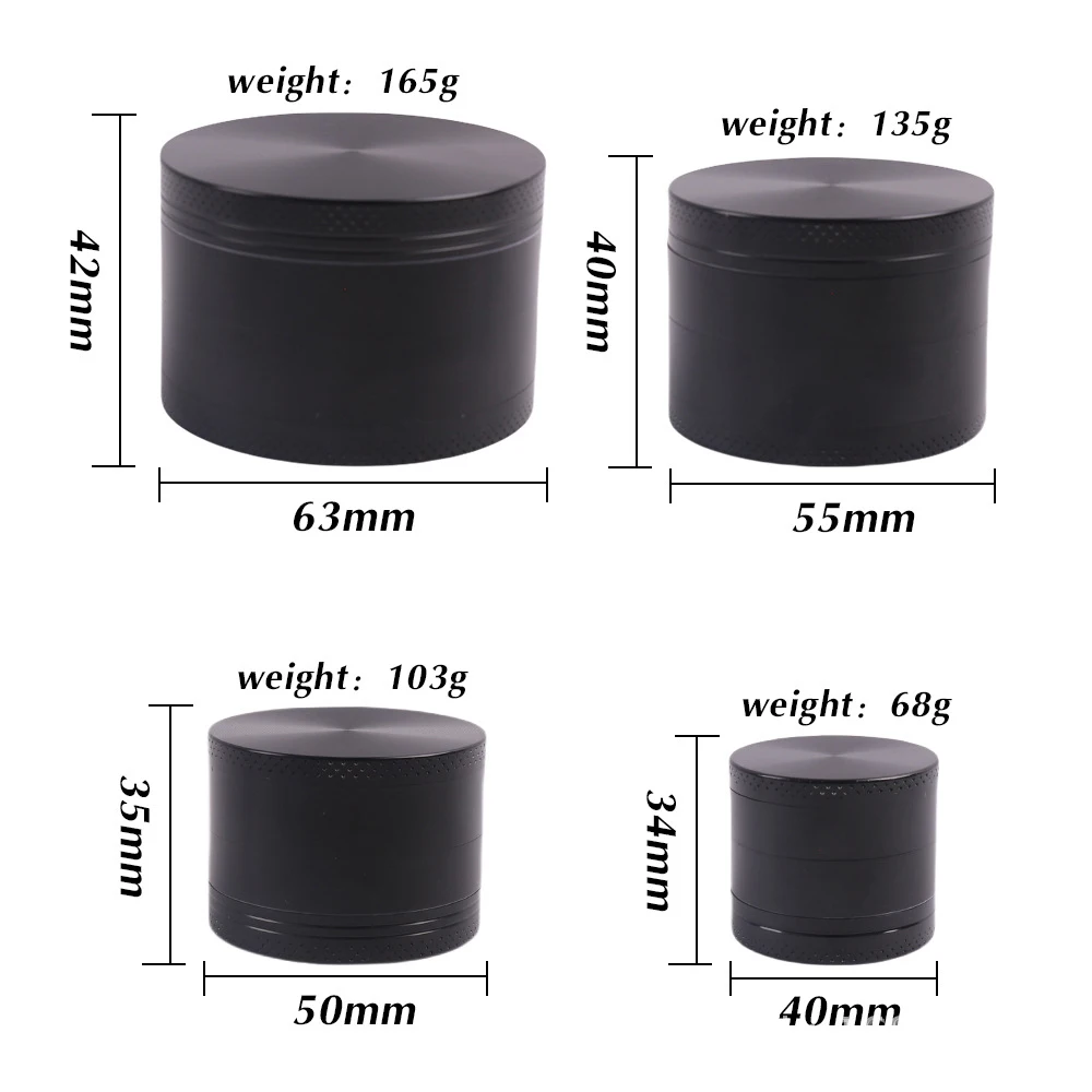 Premium 4-Layer Zinc Alloy Herb Grinder with Sharp Diamond Teeth