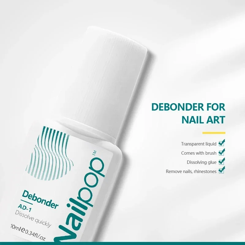 Nailpop Nail Debonder Glues for Rhinestone Remover Nail Art Fast Dissolve Liquid Accessories 10ml