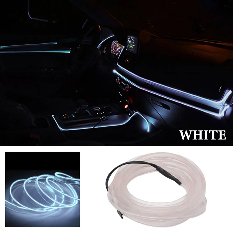 ตัวเลือกสินค้า 1 M/2 M/3 M/5 M ภายในรถ LED โคมไฟตกแต่ง EL สายไฟนีออนสําหรับ Auto DIY ยืดหยุ่น Ambient Light PARTY บรรยากาศไดโอด USB
