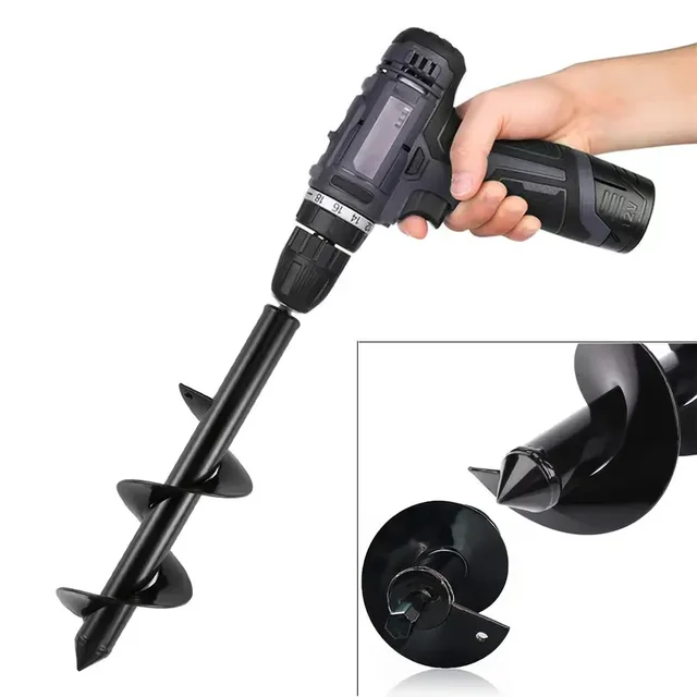 Garden Auger Spiral Drill Bit Gardening Flower Planter Earth Drill Planting Hole Digger Tool Loose Soil Drill Bit Accessories 6
