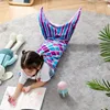 New Flannel Mermaid Blanket Sleeping Blanket Adult Children Universal Mermaid Tail Blanket Children Sleeping Bag Shooting Props 3