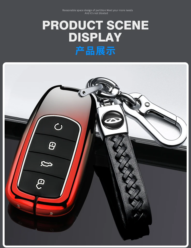 Key Case Remote Cover Protect For Chery Tiggo 4 3 Gx Arrizo 5 Tiggo 7 8 3 Buttons Car Flip Key Shell Alloy+silicone - - Racext™ - Chery REMOTE CONTROLS AND KEYS - Racext 135