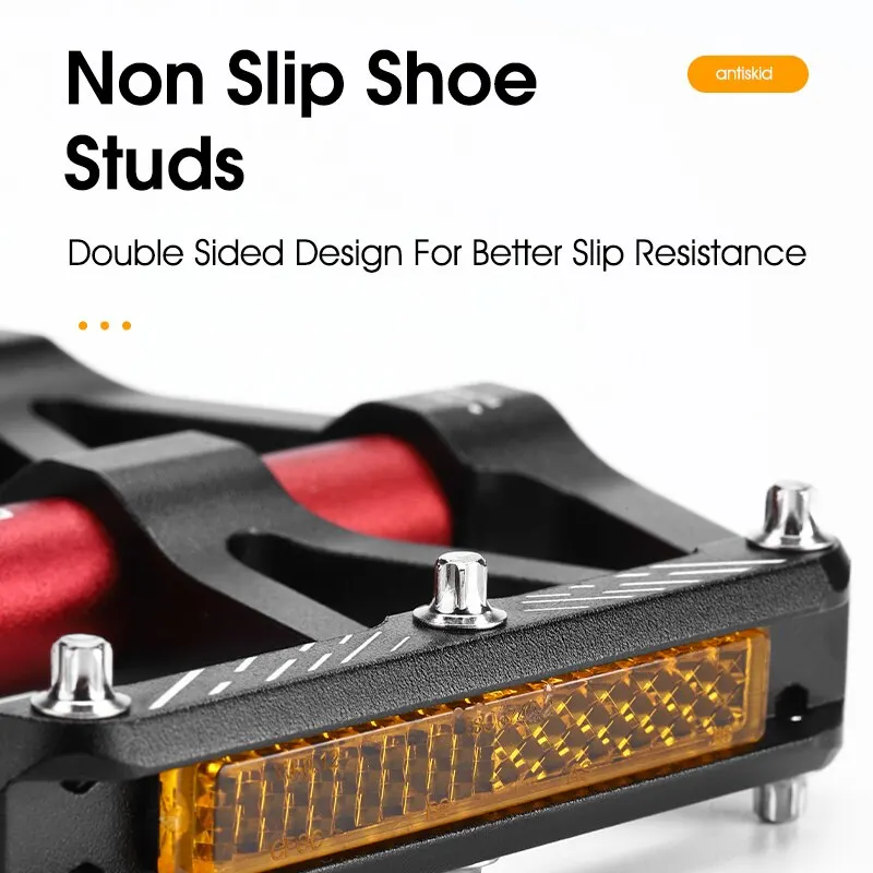WEST BIKING Ultralight Bicycle Pedals CNC 3 Bearing  BMX MTB Road Bike Pedals Non-slip Aluminum Alloy Reflective Cycling Parts