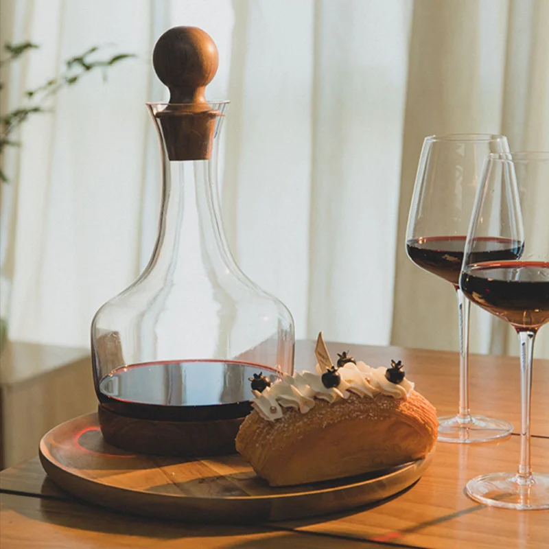 Decanter Vino In Cristallo Soffiato A Mano - Caraffa Aeratore 1500ml Per Vino Rosso - Foto 10