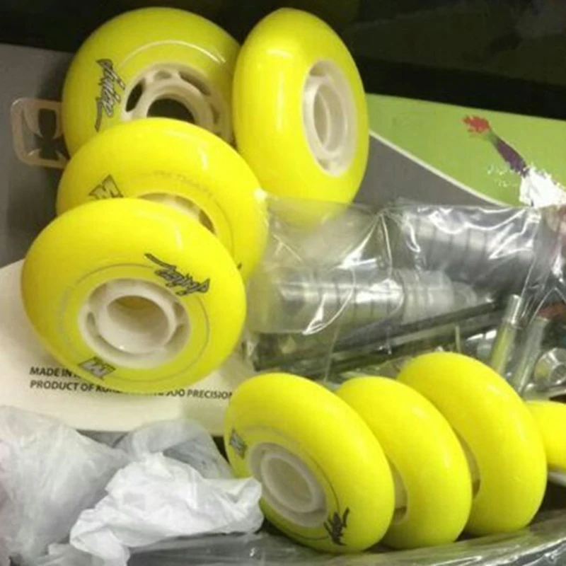 Powerslide EVO Matter Wheels Yellow 72 76mm F1/ Yellow 80mm Blue F0 Slalom Braking Roller Skating Tires SEBA IGOR