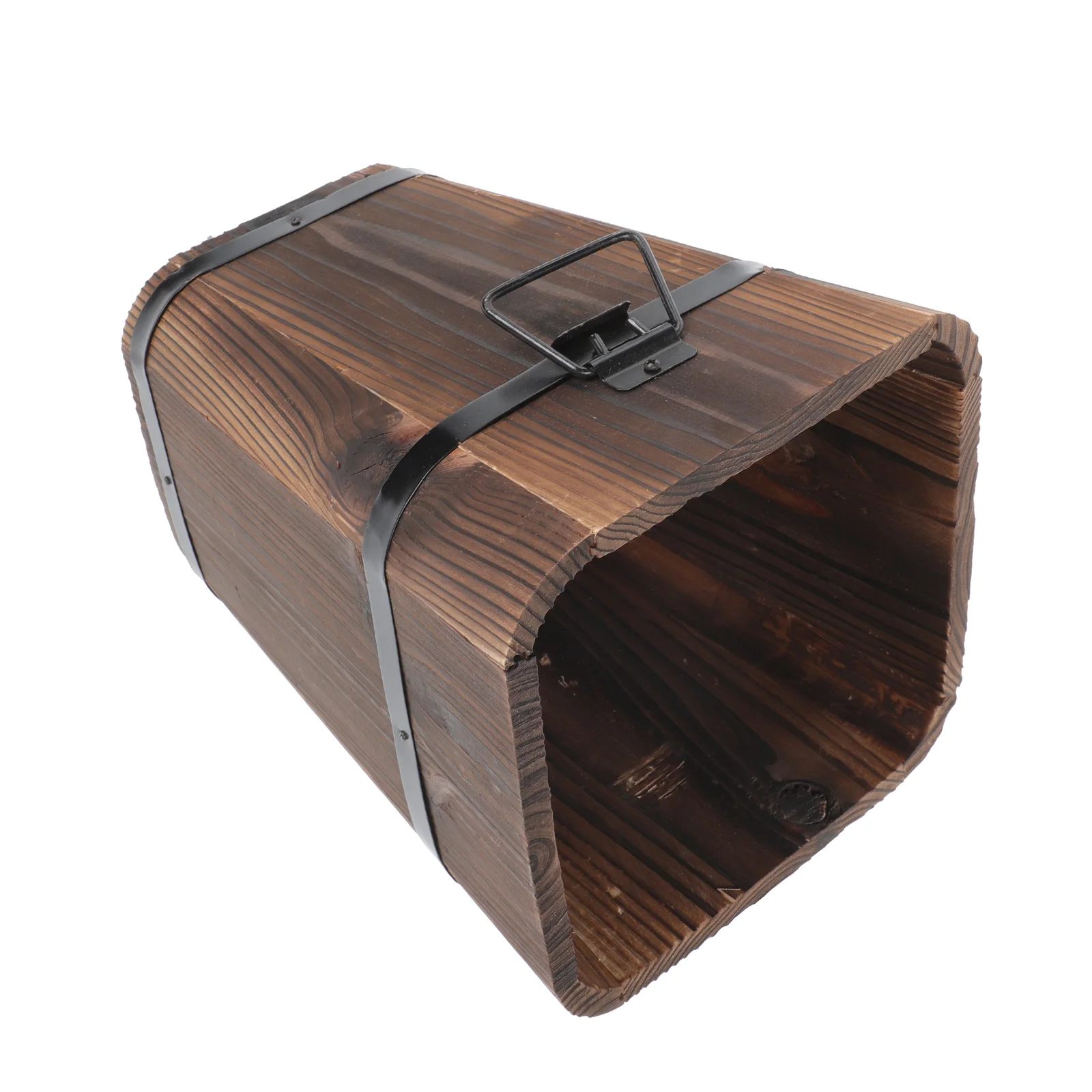 

Plant Decor Carbonized Solid Wood Flowerpot Home Furnishing Outdoor Balcony Barrel Decorative Bucket