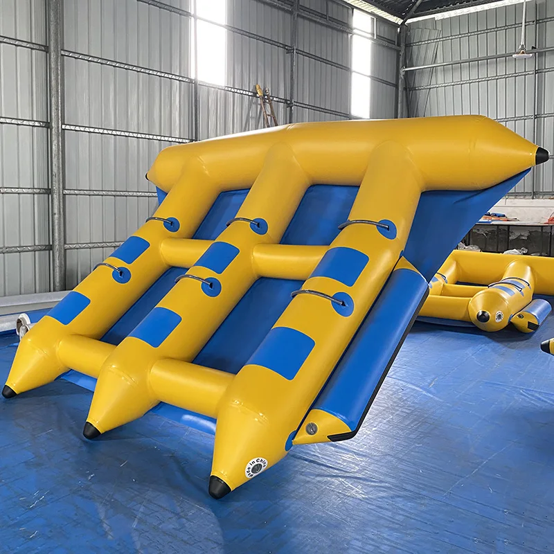 4 6 Person Inflatable Towable Flyfish Banana Boat, Tarpaulin PVC, Commercial for Water Playground