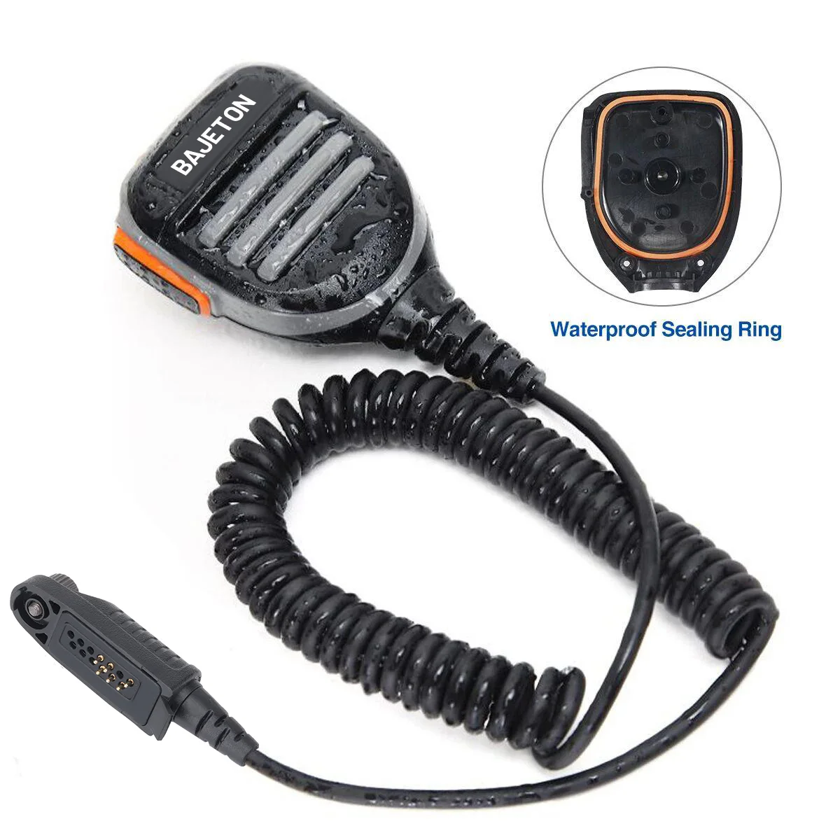 BAJETON 워키토키 스피커 마이크 360도 회전 가능 ° Radtel RT-950 PRO RT-950 BJ-9000 햄 라디오용 회전식 벨트 클립 라우드스피커