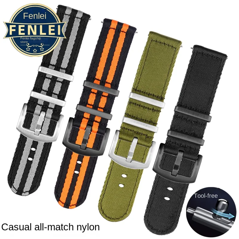 Per Omega Seagull Swatch Planet Seiko Rolex Nylon Canvas Watch Strap Cinturino Da Polso Bracciale Donna Uomo Cinturino A Sgancio Rapido 20Mm